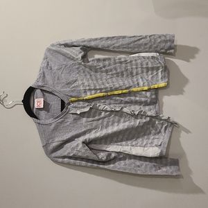 Iceberg JR cardigan with ruffle front and glitter stripes